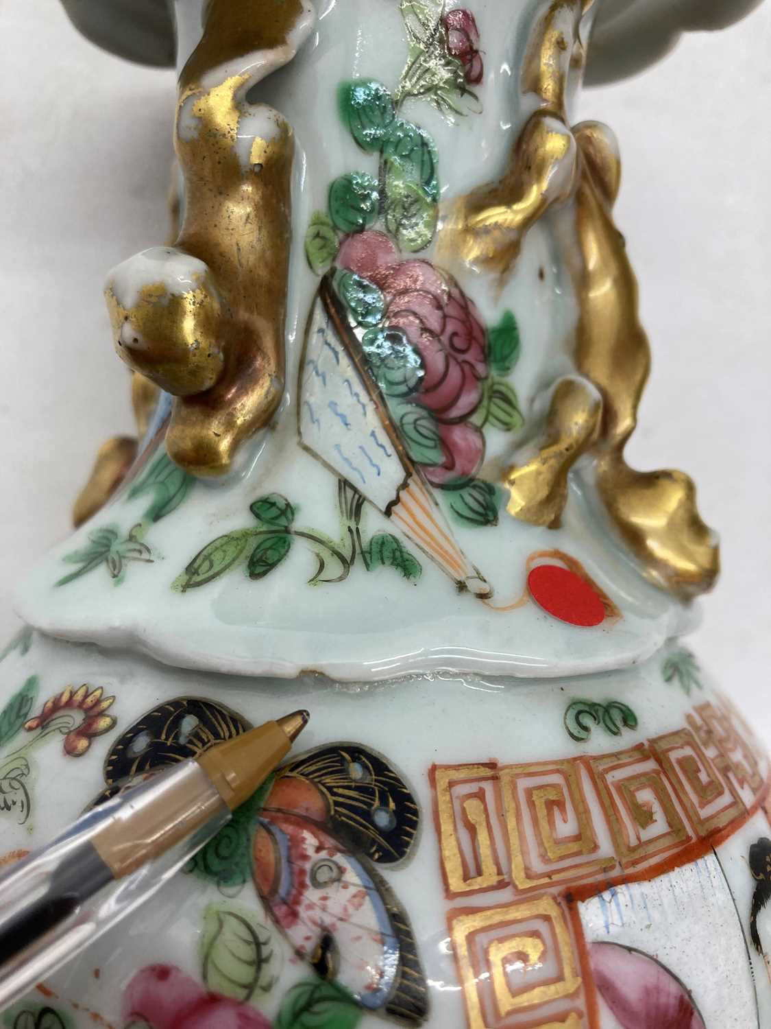 A collection of Chinese Canton famille rose porcelain vases, - Image 38 of 40