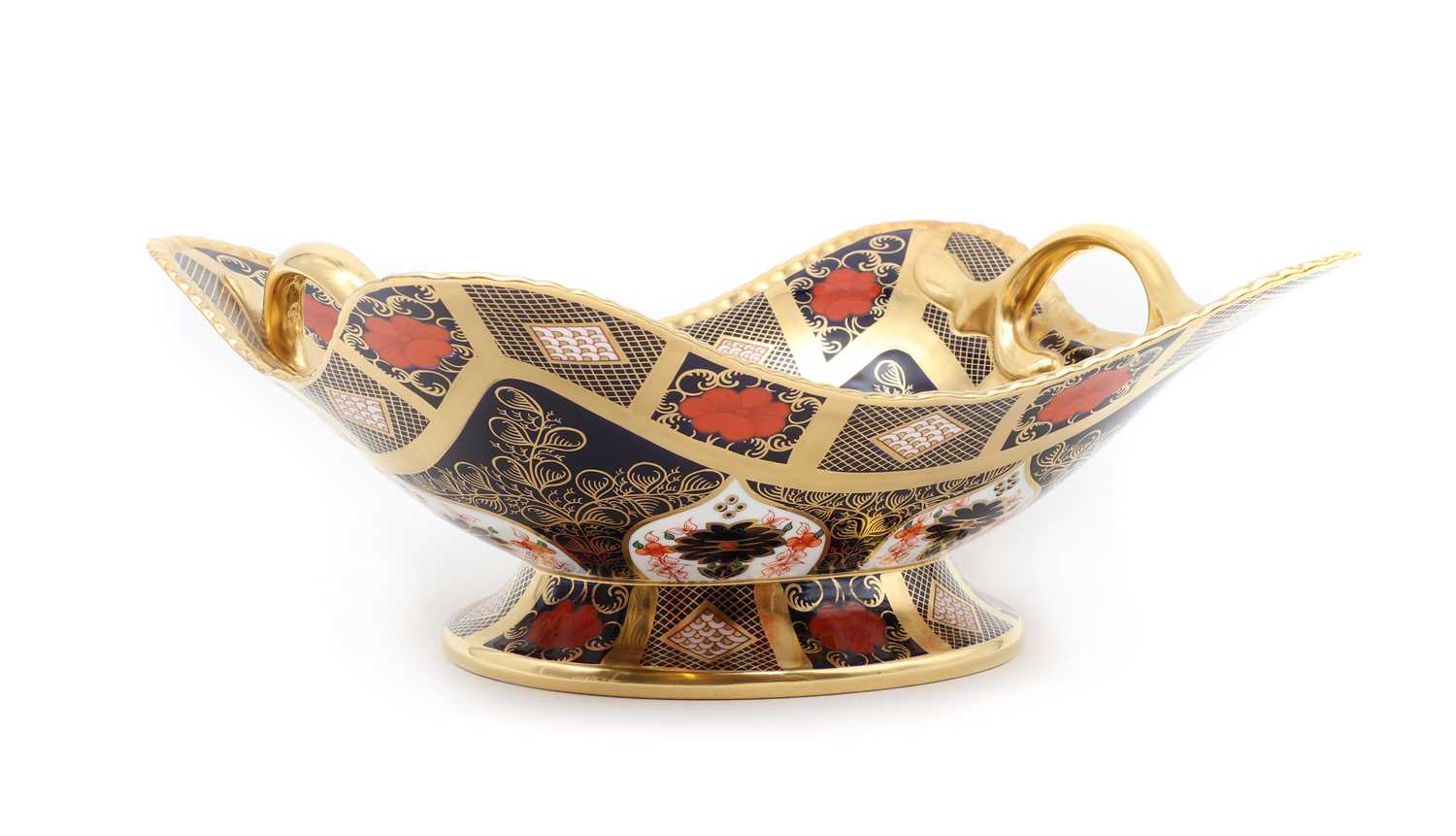 A Royal Crown Derby Imari porcelain twin handled dish, - Image 3 of 22