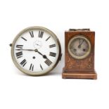 A Victorian rosewood and mahogany mantel clock,