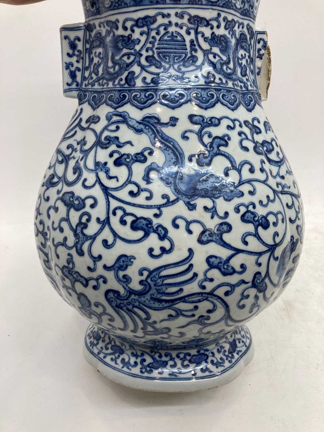 A Chinese large blue and white vase, - Image 13 of 17