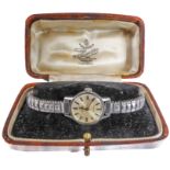 An Omega stainless steel lady's wristwatch (cased)