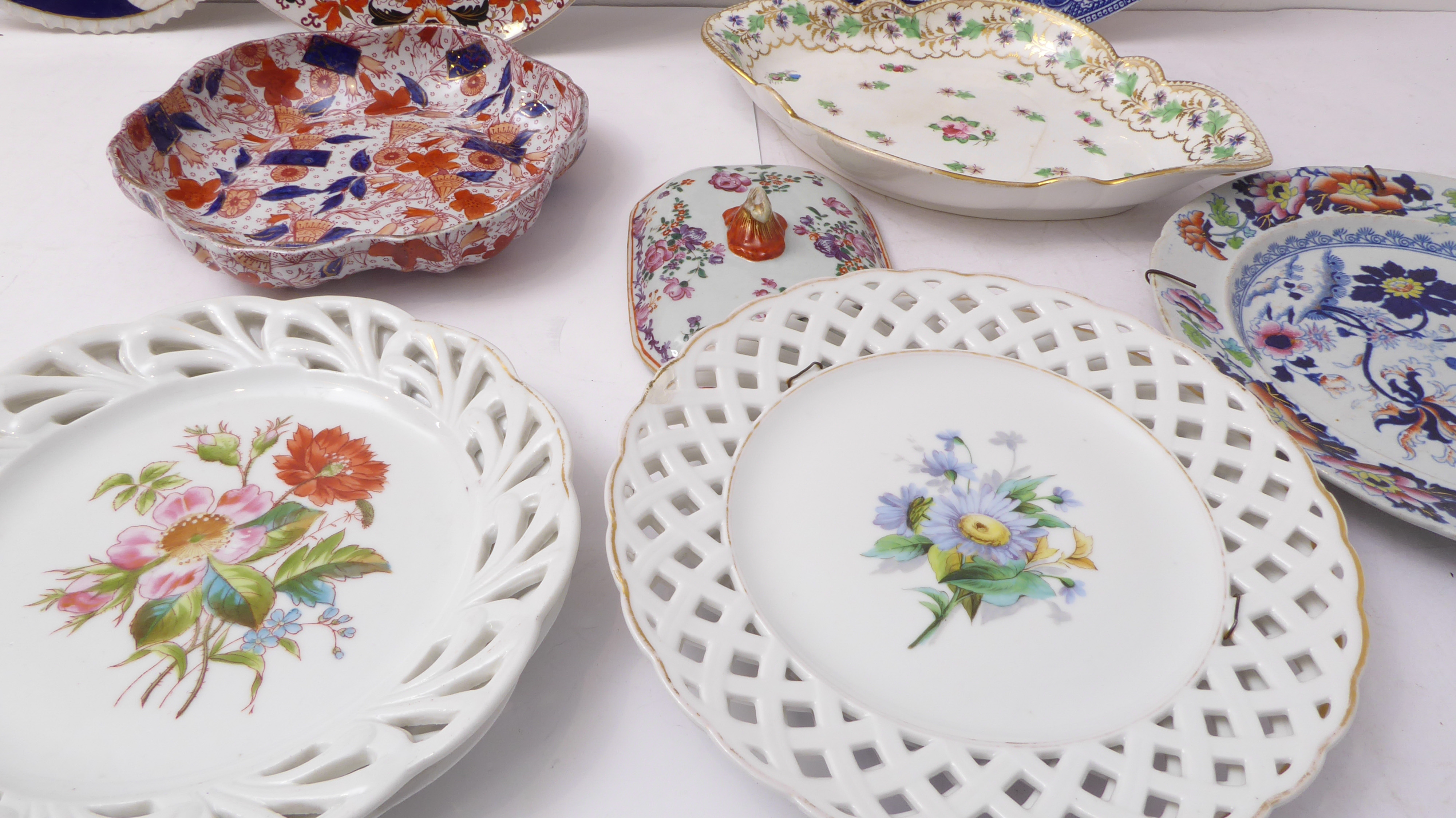 A selection of mostly 19th century decorative plates, bowls and porcelain dishes to include - Image 5 of 12