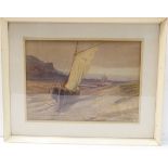 A good early to mid 20th century watercolour study of sailboats in dry dock, small monogram lower