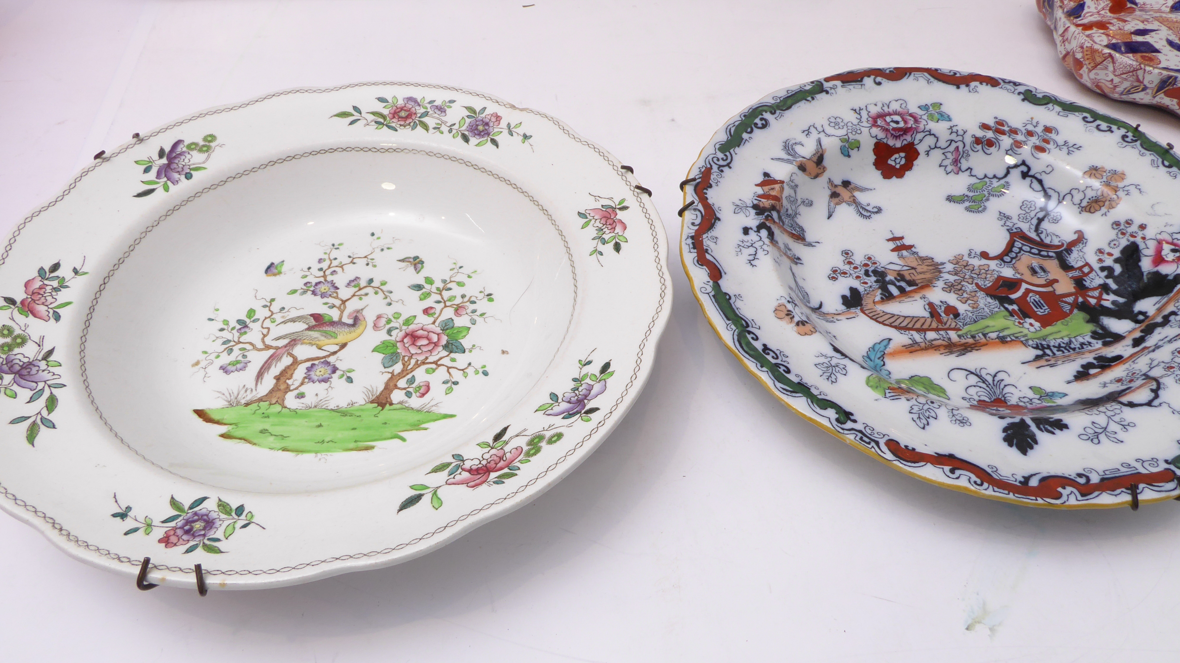A selection of mostly 19th century decorative plates, bowls and porcelain dishes to include - Image 3 of 12
