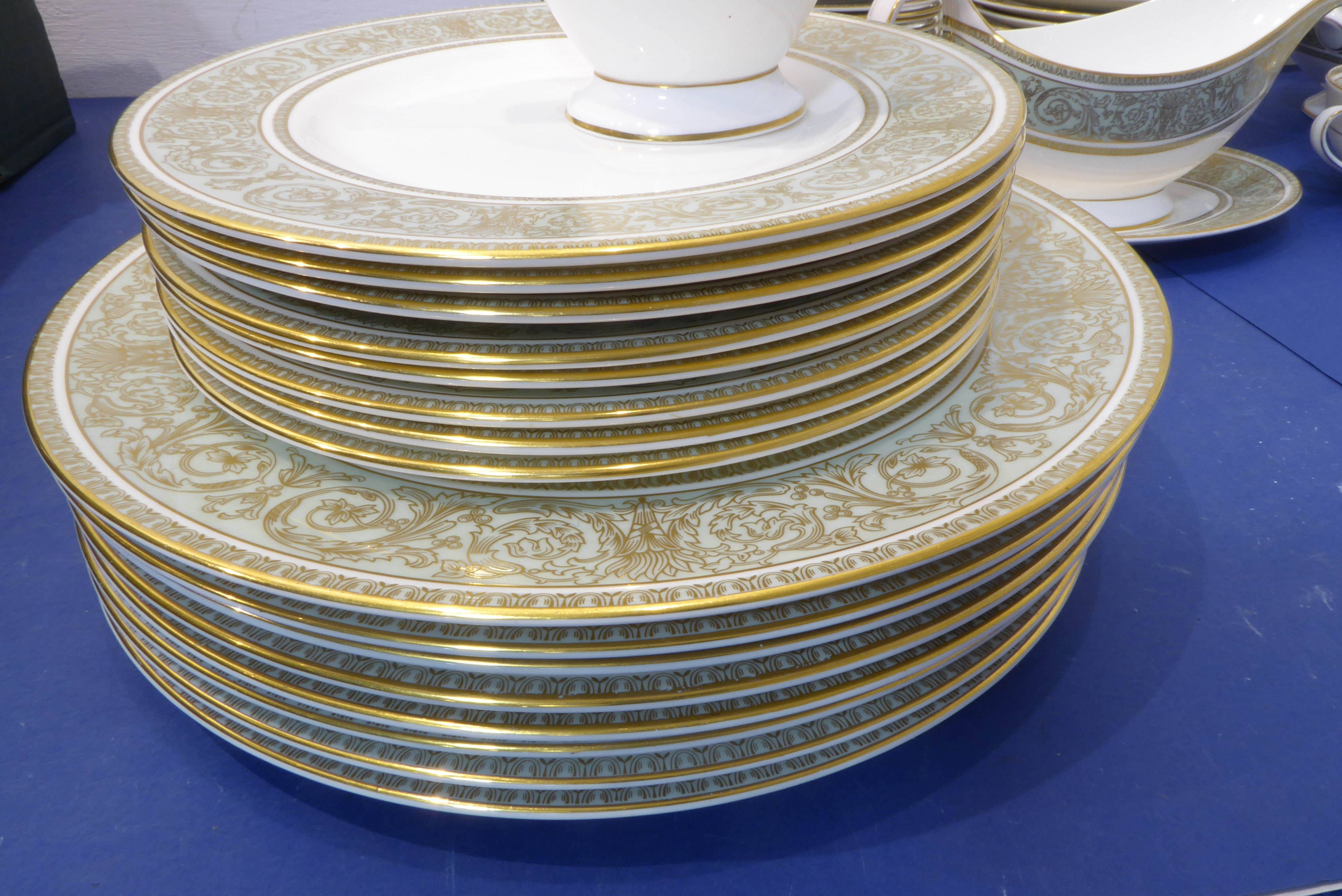 A Royal Doulton dinner / tea service in the English Renaissance pattern: 8 x 27cm and 20cm plates, - Image 4 of 8