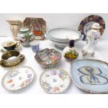 A small selection of decorative ceramics to include vases, bowls, dishes and a Chinese ginger jar