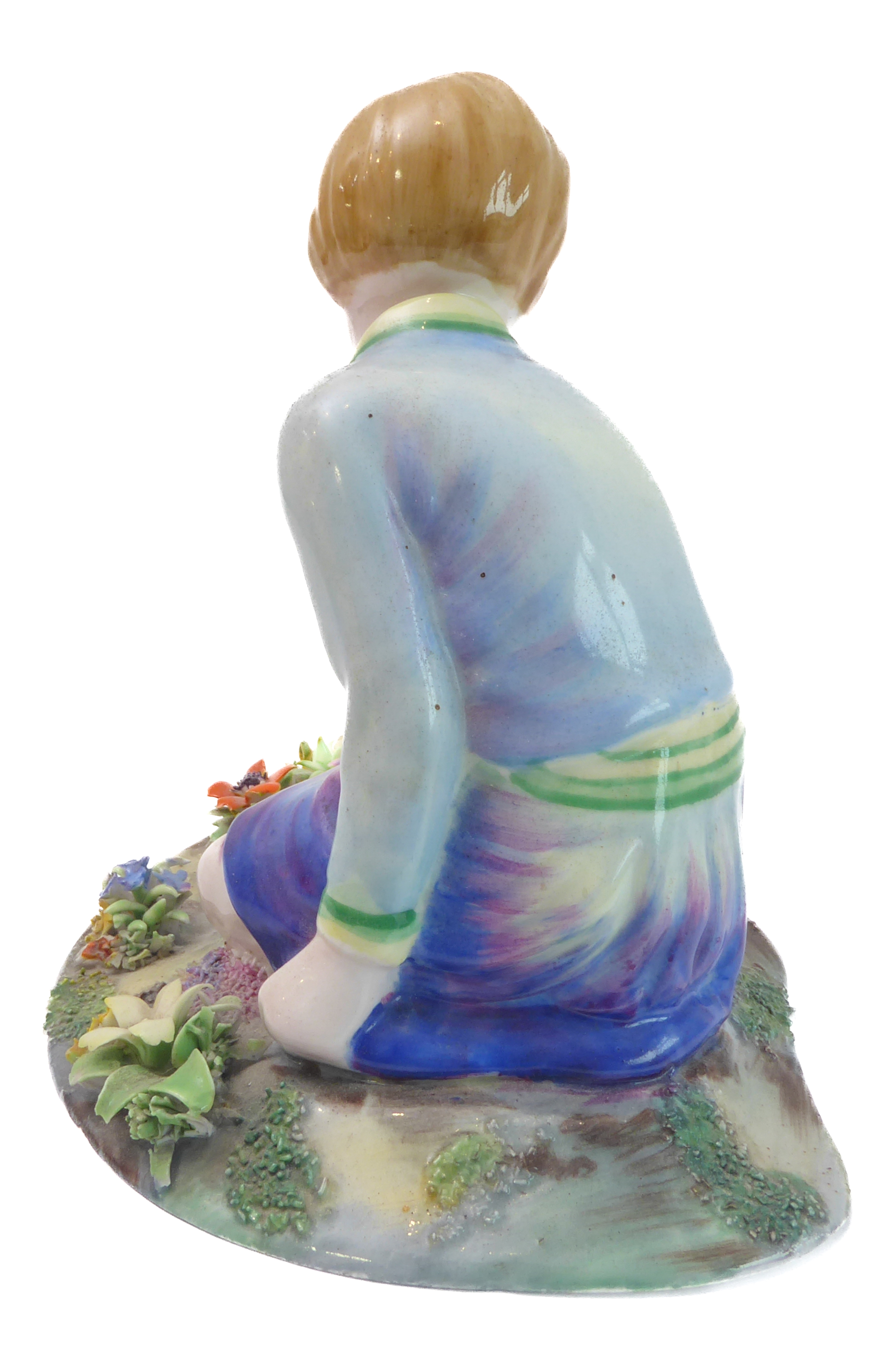 A circa 1930s Crown Staffordshire porcelain model of a young girl picking flowers - Image 4 of 4