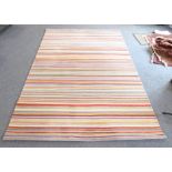 A modern and 'as new' Indian 100% wool handmade, multi-stroke 'Rosie Bright Stripe Rug' (300cm x