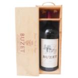 A Bordeaux Jeroboam (5-litre bottle) of Buzet 1998 in its wooden case