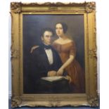 Austrian School – a large mid to late 19th century oil on canvas three-quarter length portrait study