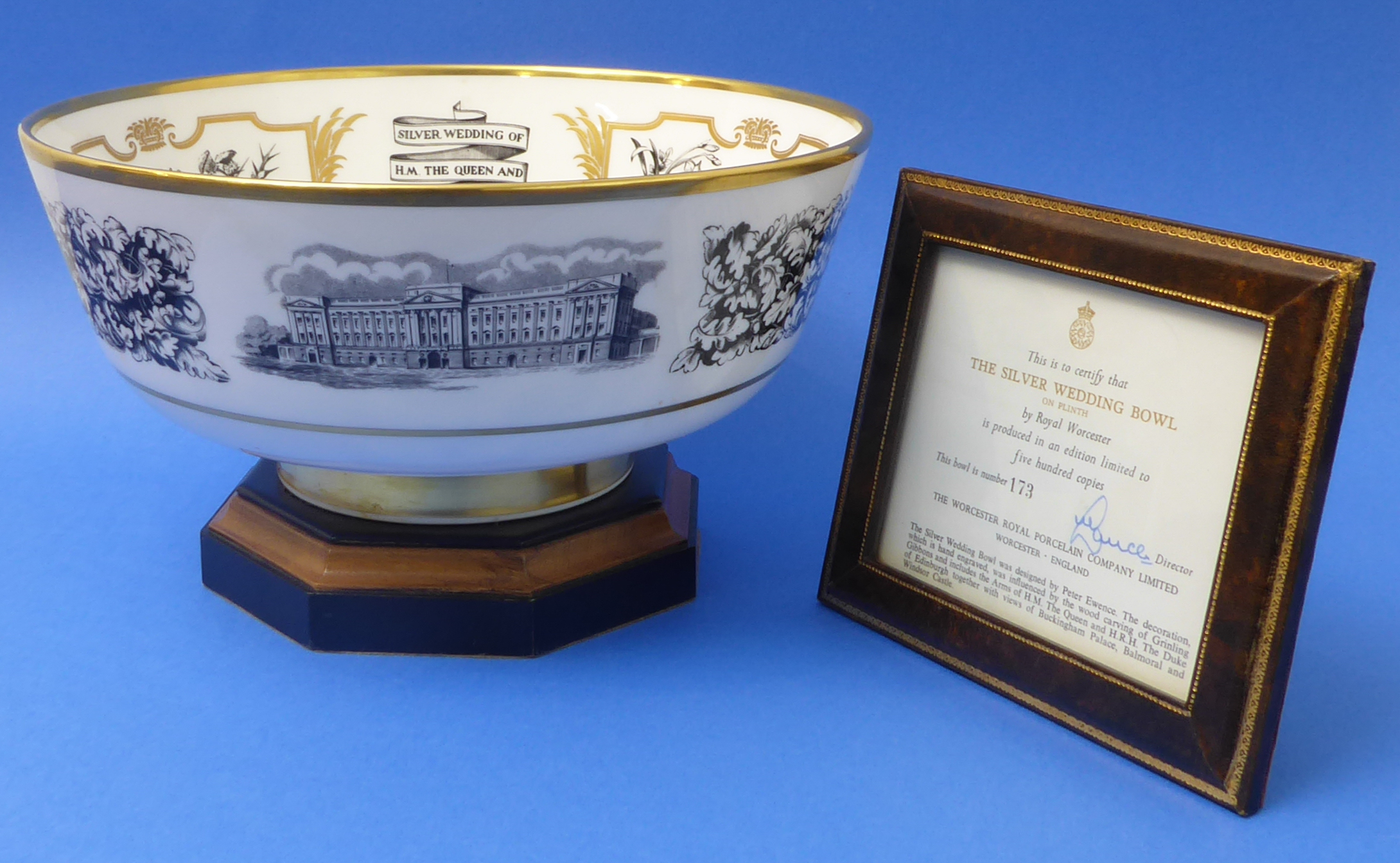A fine limited edition (173 of 500) Royal Worcester bowl manufactured to commemorate the Silver
