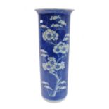A late 19th / early 20th century Chinese porcelain sleeve vase – in Kangxi style with prunus blossom