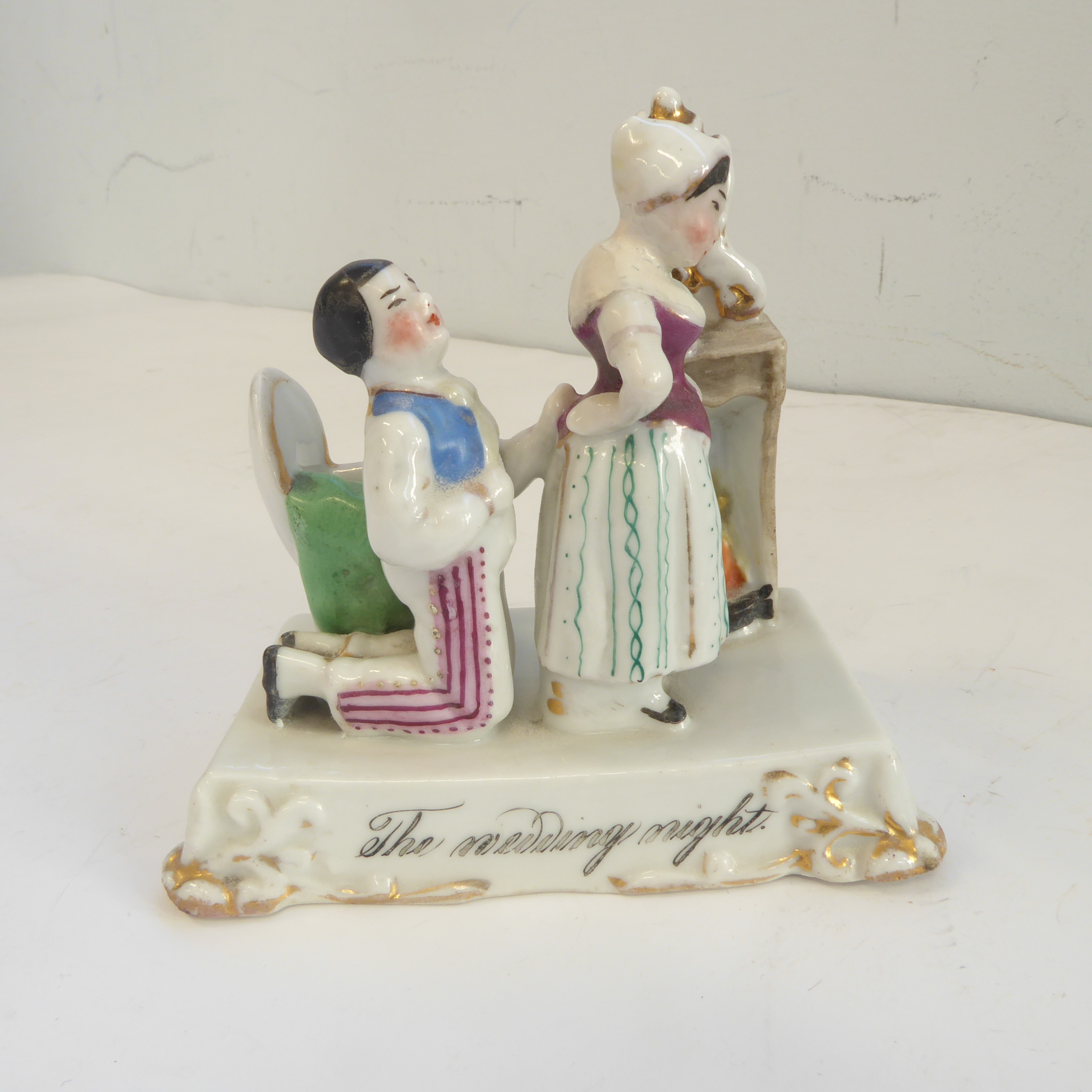 Twelve 19th century fairings to include 'The attentive maid', 'The broken hoop', 'The wedding - Image 25 of 49