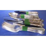 A 48-piece six-place service of silver-plated cutlery in the King's pattern (6 x dinner and entrée