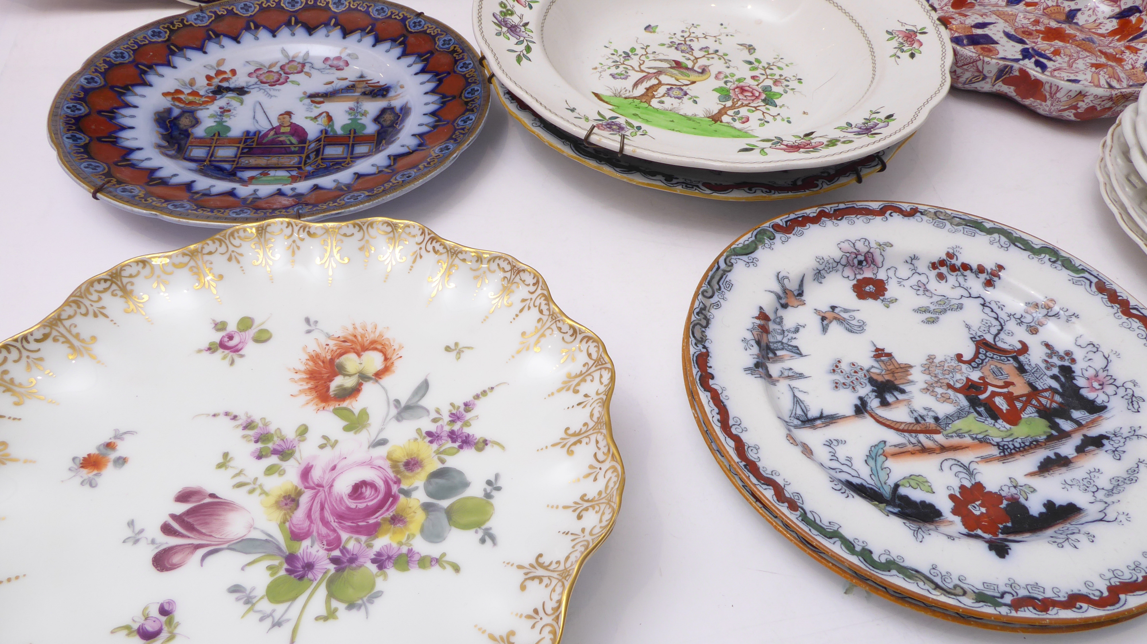 A selection of mostly 19th century decorative plates, bowls and porcelain dishes to include - Image 2 of 12