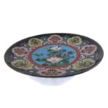 An early 20th century Japanese cloisonné circular dish