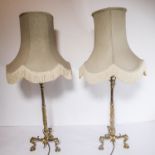 A fine, large and heavy, pair of 19th century gilt-metal candlesticks (now adapted and as table