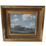 Style of SIR JOHN ARNSBY BROWN - Study of a Summer landscape, oil on board (7 in x 8½ in (18cm x