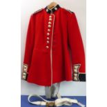 A Coldstream Guards 2nd lieutenant's tunic (size 72/38/32), a pair of Household Cavalry breeches (
