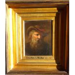 CHARLES L. MULLER (Attrib.) (1815-1892), a 19th century gilt framed oil on canvas shoulder length