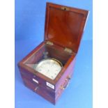 A mid 19th century gilt brass bound and mahogany cased two-day Marine chronometer by Robert Roskell,