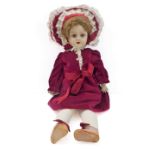 A large 19th century German bisque head doll