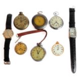 A collection of pocket watches ranging from the early 20th century to modern times; to include