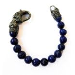 Stephen Webster: an original boxed lapis lazuli and oxidised silver (fully hallmarked) bracelet of