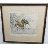 After HENRY WILKINSON - Retriever with pheasant, etching and aquatint, signed and numbered 9/45,