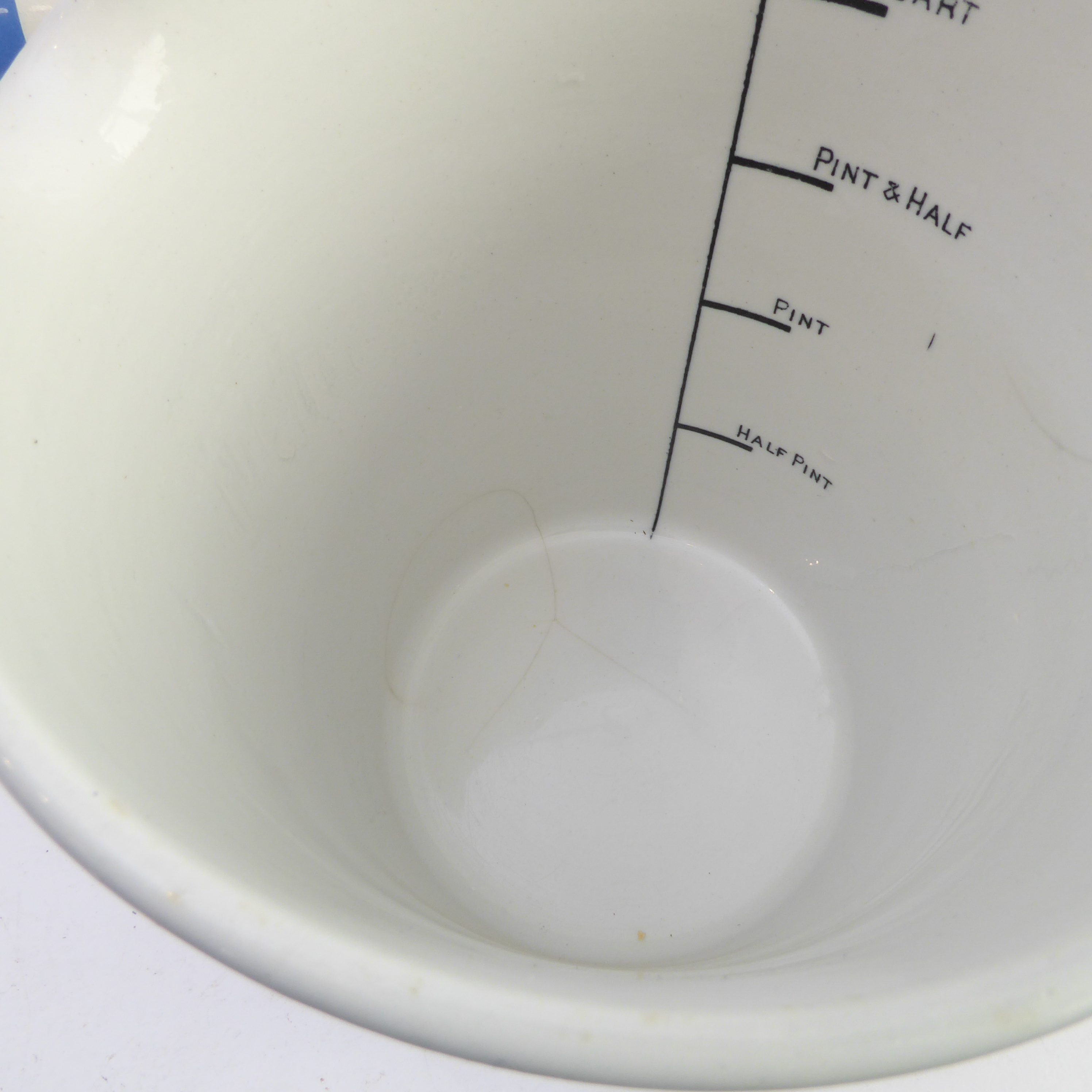 An original TG Green blue-and-white Cornishware milk jug with internal liquid measurement - Image 5 of 5