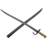 A late 19th century Chassepot Model 1868 bayonet and a British 1913 Pattern Enfield bayonet (2)