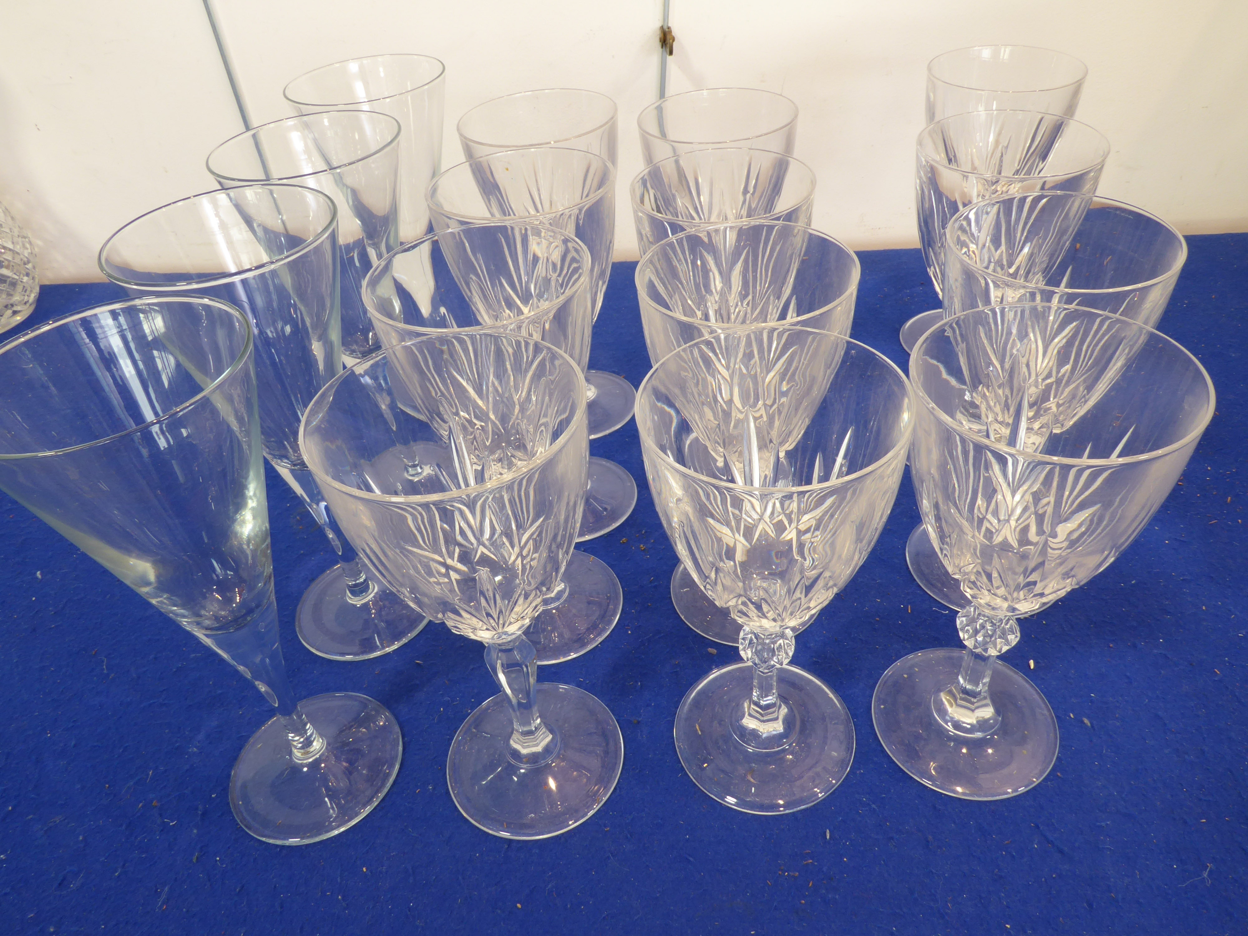 A selection of glassware to include 6 decanters, a set of 8 hand-cut wine glasses with circular - Image 4 of 4