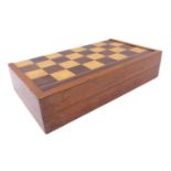 A large 19th century mahogany folding chess and backgammon board. The outer surface with rosewood