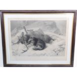THOMAS LANDSEER after Sir Edwin Landseer - 'Setter and Stag in the Snow', published by Thomas