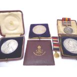 Two silver coronation medals (1902 and 1911), a silver 1897 diamond jubilee medal (85, 87 and