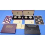 Two Royal Mint cased sets and two Royal Mint proof sets: Bank Negara - Malaysia (2 x 1976 25