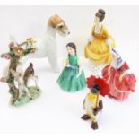 A selection of decorative ceramics to include the Royal Doulton figures, 'Coralie', 'Goody Two