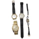 Three steel-cased gentleman's and one lady's wristwatch: an Avia 'Cadet' (17 jewels - Incabloc), a