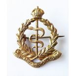 A 9-carat gold Royal Army Medical Corps badge (total weight approx. 1.95g)