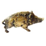 A small circa 1900 bronze of a wild boar