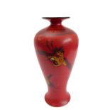 An unusual 1920s or 1930s Shelley pottery Meiping shaped vase; hand-decorated in enamels in the