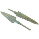 Two Bronze Age spearheads
