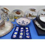 Ceramics, glassware and silver plate to include a brand new boxed Royal Worcester hors d'oeuvres