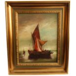 HEINZ SCHOLZ (1925) - an oil on wooden panel study of sail boats, signed H Scholtz lower left,