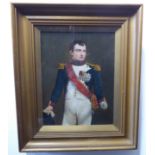 A well-executed 19th century oil on canvas three-quarter-length portrait study of Napoleon, signed