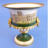 A Royal Worcester porcelain urn in commemoration of the 1988 restoration of York Minster (limited