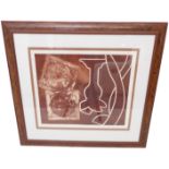 KNIGHTON HOSKING (contemporary), a limited edition (2 of 12) sepia etching, abstract scene signed in