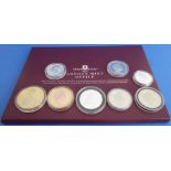 Two USA and six Gibraltar cased mint coins. America: a limited edition (9,999) London Mint Office