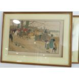 Two colour CECIL ALDIN prints from 'The Fallowfield Hunt' series: 'Breaking Cover' and 'The