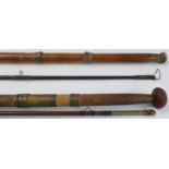 A vintage Farlow & Co three-piece salmon rod with spare tip (approx. 13' 6") and a vintage two-piece